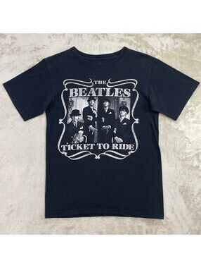 The Beatles “Ticket To Ride” Black  Tee Shirt Mens Size S - Excellent Condition